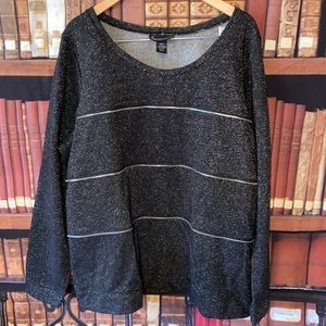 Lane Bryant‎ Zipper accent detail  light weight metallic sparkle sweatshirt